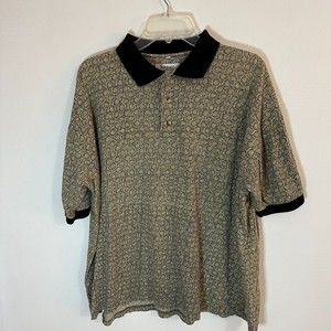 Vintage Sauce Men's Polo Shirt Geometric Design Multicolor Pullover Size Large